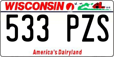 WI license plate 533PZS