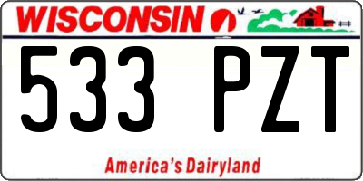 WI license plate 533PZT