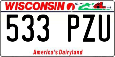 WI license plate 533PZU
