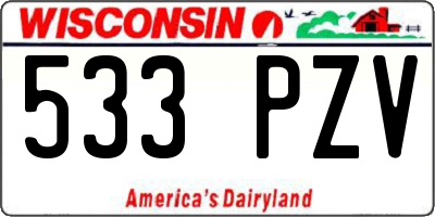 WI license plate 533PZV