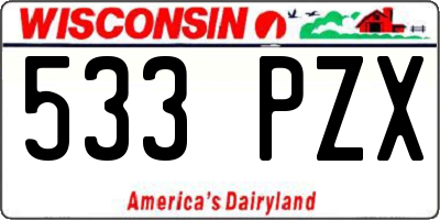 WI license plate 533PZX