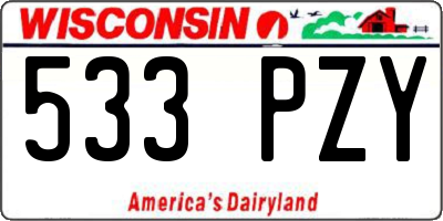 WI license plate 533PZY