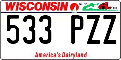 WI license plate 533PZZ