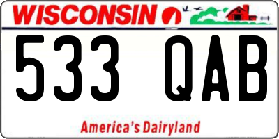WI license plate 533QAB