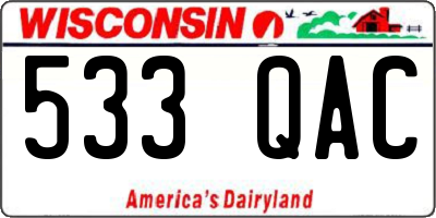 WI license plate 533QAC