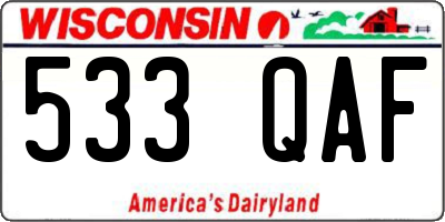 WI license plate 533QAF