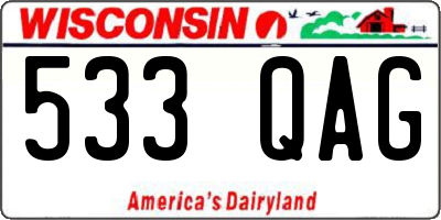 WI license plate 533QAG