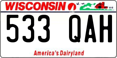 WI license plate 533QAH
