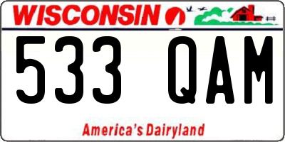 WI license plate 533QAM