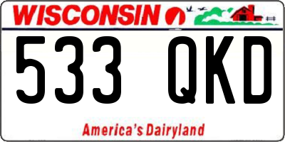 WI license plate 533QKD