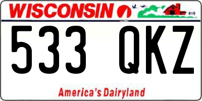 WI license plate 533QKZ