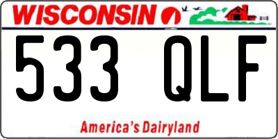 WI license plate 533QLF