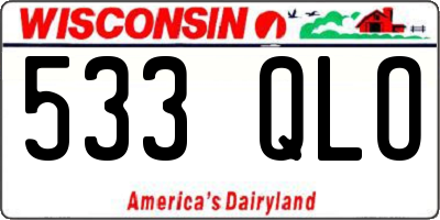 WI license plate 533QLO