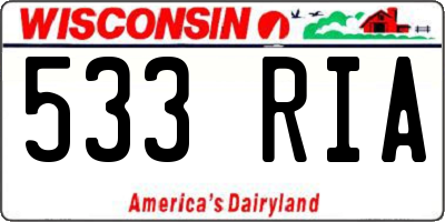 WI license plate 533RIA