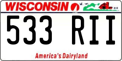 WI license plate 533RII