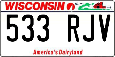 WI license plate 533RJV