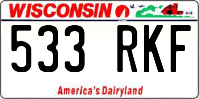 WI license plate 533RKF