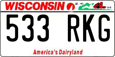 WI license plate 533RKG