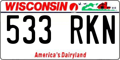 WI license plate 533RKN