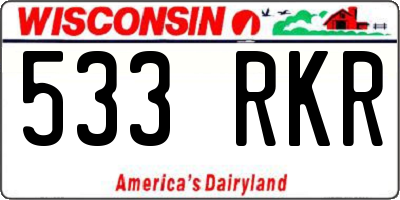 WI license plate 533RKR