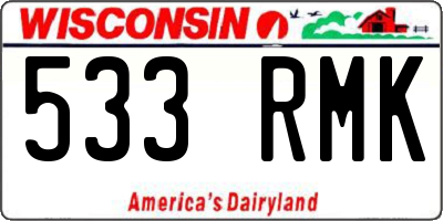 WI license plate 533RMK
