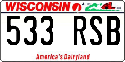 WI license plate 533RSB