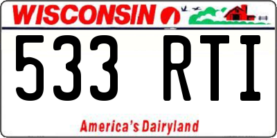 WI license plate 533RTI