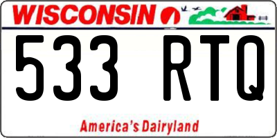 WI license plate 533RTQ