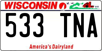 WI license plate 533TNA