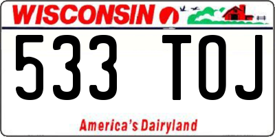 WI license plate 533TOJ