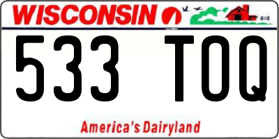 WI license plate 533TOQ