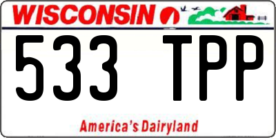 WI license plate 533TPP