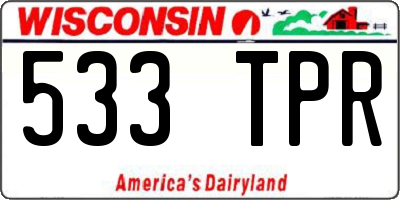WI license plate 533TPR