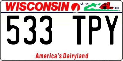 WI license plate 533TPY