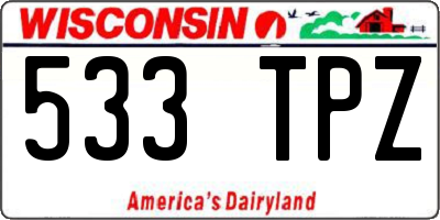 WI license plate 533TPZ