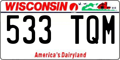WI license plate 533TQM