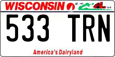 WI license plate 533TRN