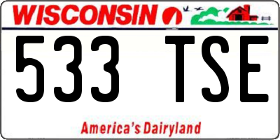 WI license plate 533TSE