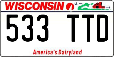 WI license plate 533TTD
