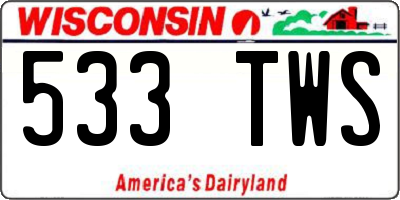 WI license plate 533TWS