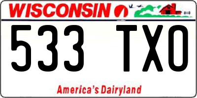 WI license plate 533TXO