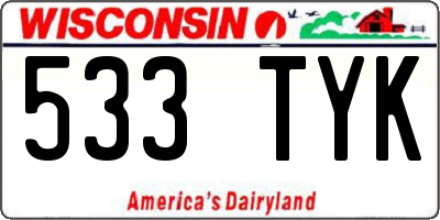 WI license plate 533TYK