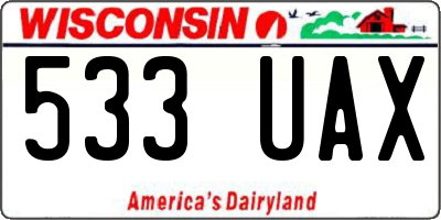 WI license plate 533UAX