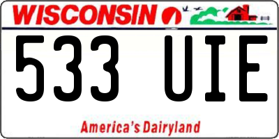 WI license plate 533UIE