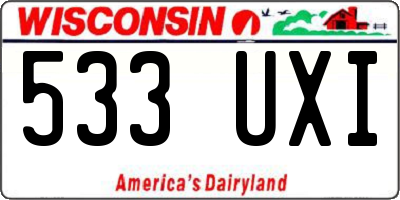 WI license plate 533UXI