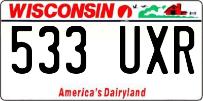 WI license plate 533UXR