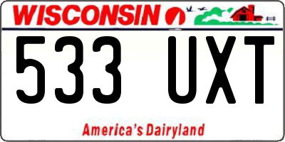 WI license plate 533UXT