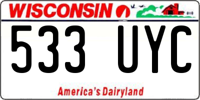 WI license plate 533UYC