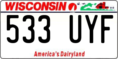 WI license plate 533UYF