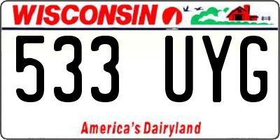 WI license plate 533UYG